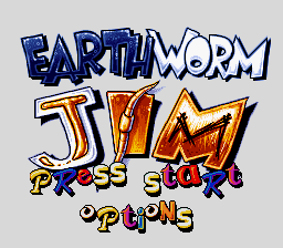 Earthworm Jim (Japan) Title Screen